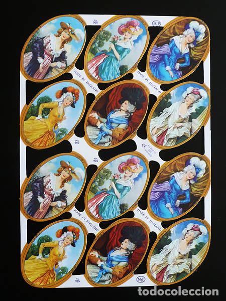 Collectable Antique Stamped Cards: ZPR. LAMINA DE CROMOS TROQUELADOS CON BRILLO Y RELIEVE MLP - 905 - DAMAS
