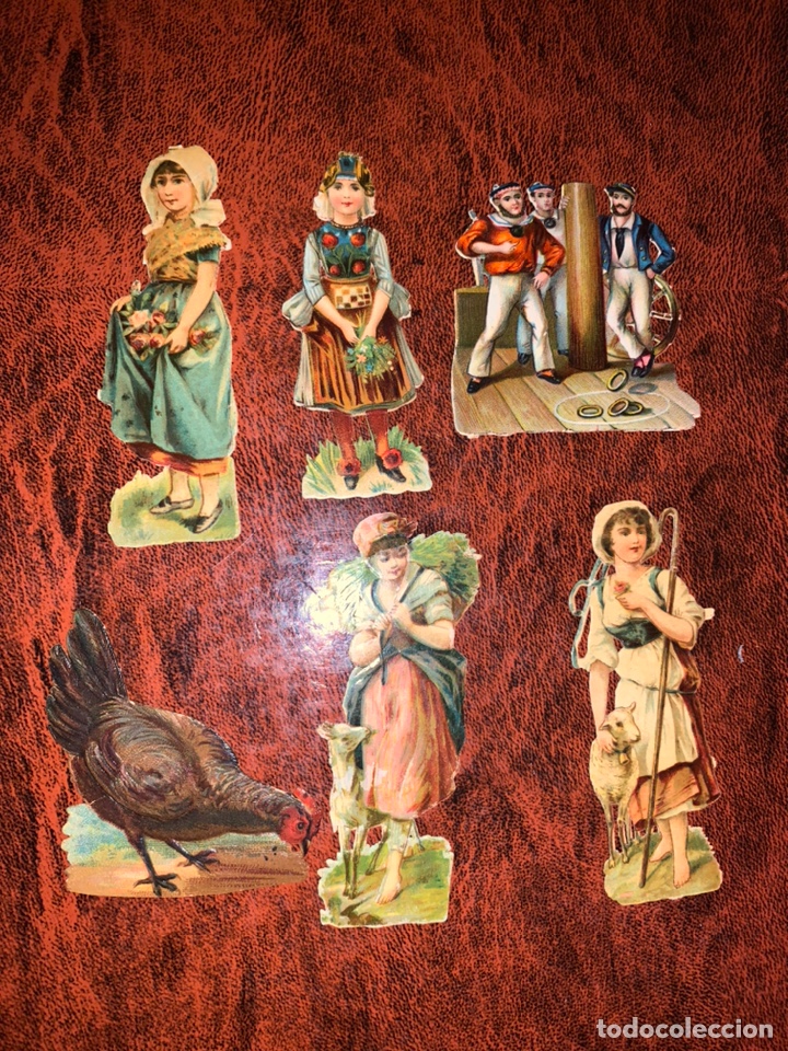 Collectable Antique Stamped Cards: Lote de 6 cromos antiguos troquelados