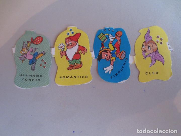 Collezionismo Figurine ritagliate antiche: 4 cromos troquelados pinocchio. pitufo romantico