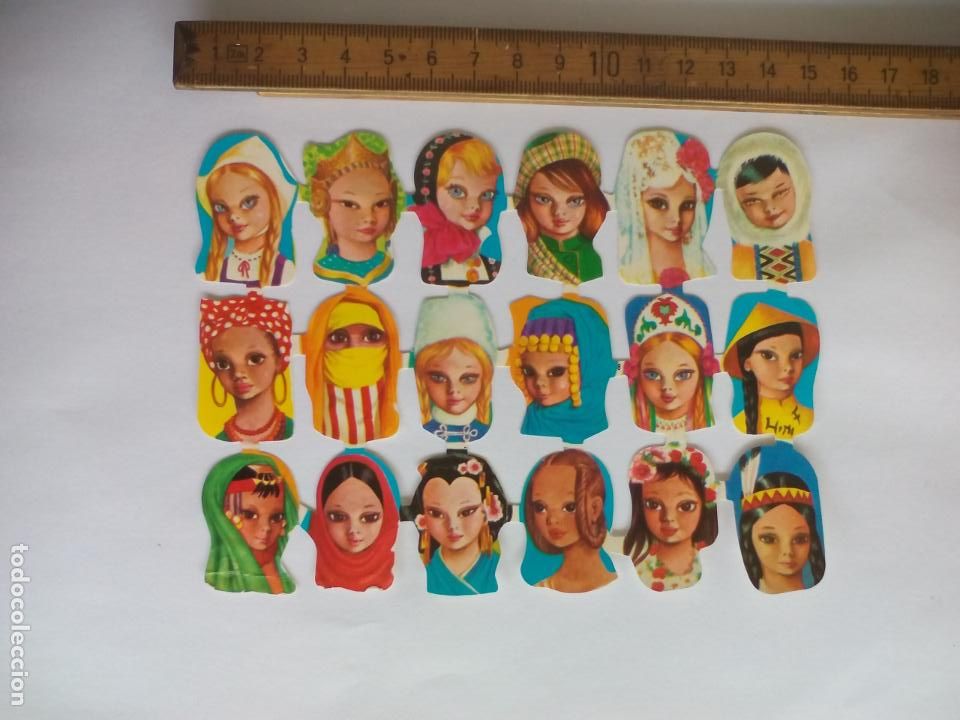 Collezionismo Figurine ritagliate antiche: L&Aacute;MINA DE CROMOS TROQUELADOS, EN RELIEVE, MUJERES O NI&Ntilde;AS CON PEINADOS O TOCADIS TIPICOS