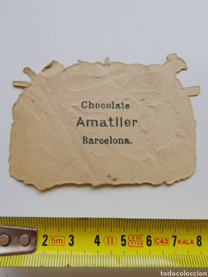 Coleccionismo cromos troquelados antiguos: Cromo troquelado de Chocolate Amatller de 4 palomas - Foto 2