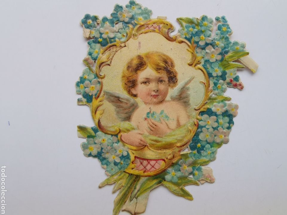 Colecionismo Cromos recortados antigos: Cromo troquelado de Chocolate Juncosa. Angel