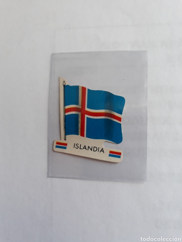 Coleccionismo cromos troquelados antiguos: Los pitillos de Panrico. Europa y sus banderas. ISLANDIA.