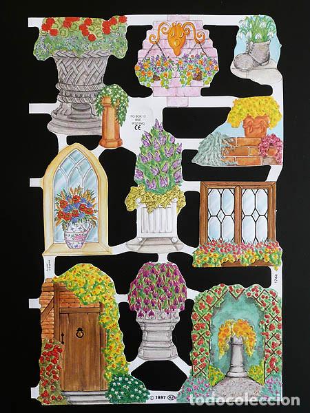 Collectionnisme Cartes &agrave; collectionner massicot&eacute;es anciennes: ZPR. LAMINA DE CROMOS TROQUELADOS CON BRILLO Y RELIEVE MLP - 1744 - DECORACION JARDIN