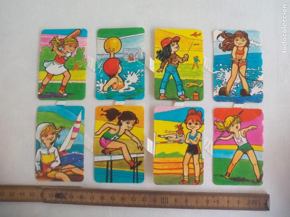 Coleccionismo cromos troquelados antiguos: PLIEGO DE CROMOS TROQUELADOS NI&Ntilde;AS HACIENDO DEPORTE.