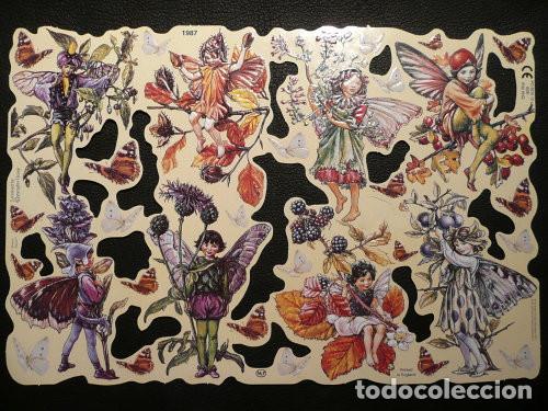 Collectable Antique Stamped Cards: ZPR. LAMINA DE CROMOS TROQUELADOS CON BRILLO Y RELIEVE MLP - 1987 - HADAS DE LAS FLORES
