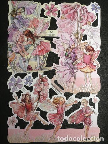 Collectable Antique Stamped Cards: ZPR. LAMINA DE CROMOS TROQUELADOS CON BRILLO Y RELIEVE MLP - 2042 - HADAS DE LAS FLORES
