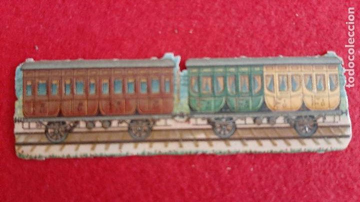 Sammeln alte gestanzte Sammelbilder: CROMO TROQUELADO MUY ANTIGUO SIGLO XIX LA ESPA&Ntilde;OLA MADRID TREN ORIGINAL CRT