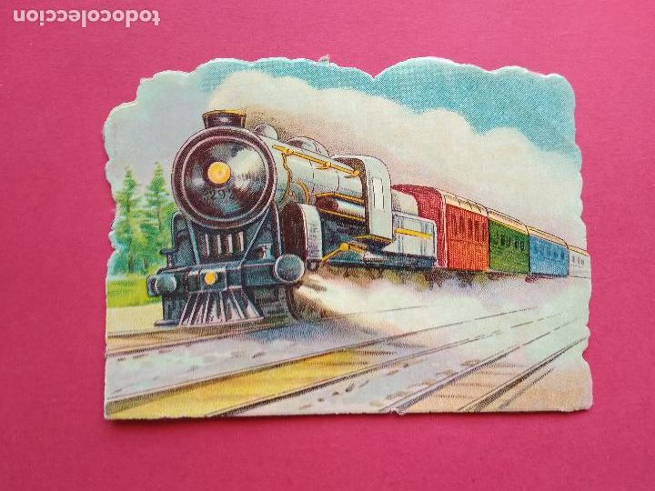 Sammeln alte gestanzte Sammelbilder: ANTIGUO CROMO TROQUELADO TREN A VAPOR