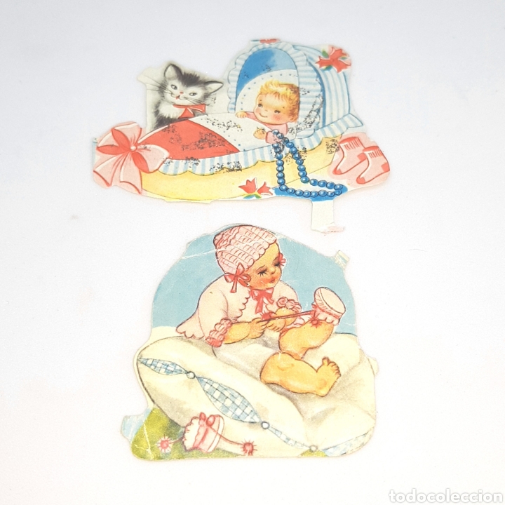 Collectable Antique Stamped Cards: (CCT) LOTE 2 CROMOS TROQUELADOS ANTIGUOS.