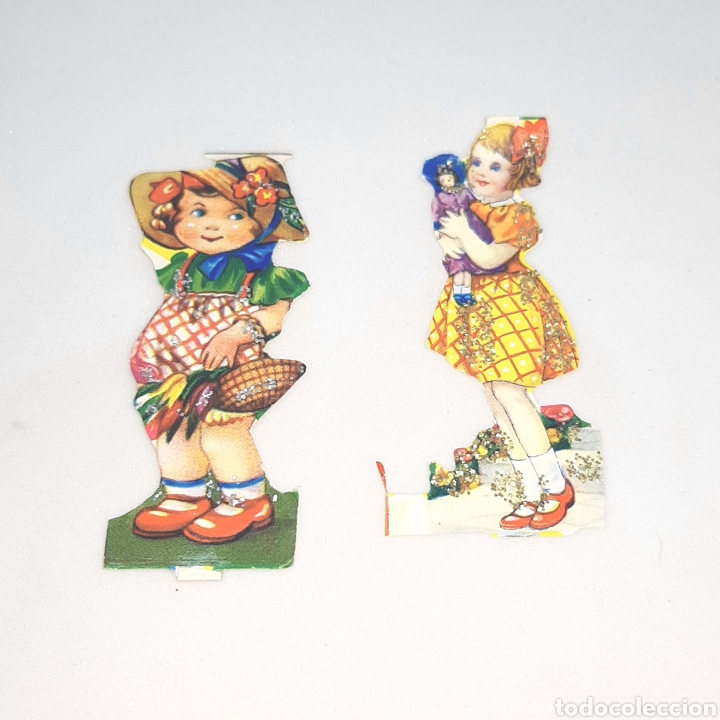 Collectable Antique Stamped Cards: (CCT) LOTE 2 CROMOS TROQUELADOS ANTIGUOS.