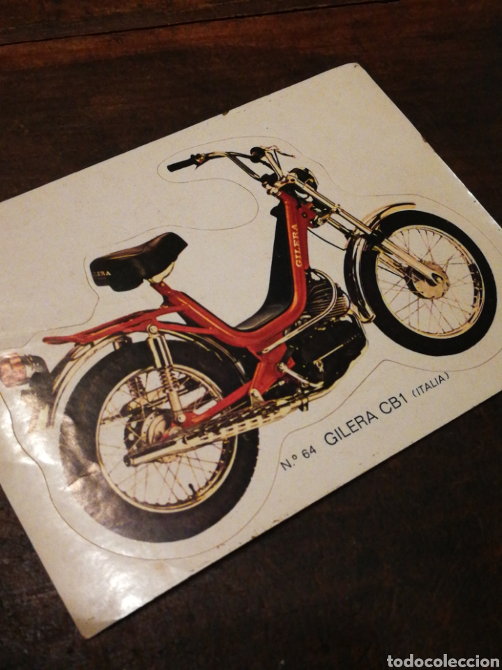 Collectionnisme Cartes &agrave; collectionner massicot&eacute;es anciennes: CROMO TROQUELADO MOTO GILERA CB1 (ITALIA)- BRUGUERA, N&deg;64.