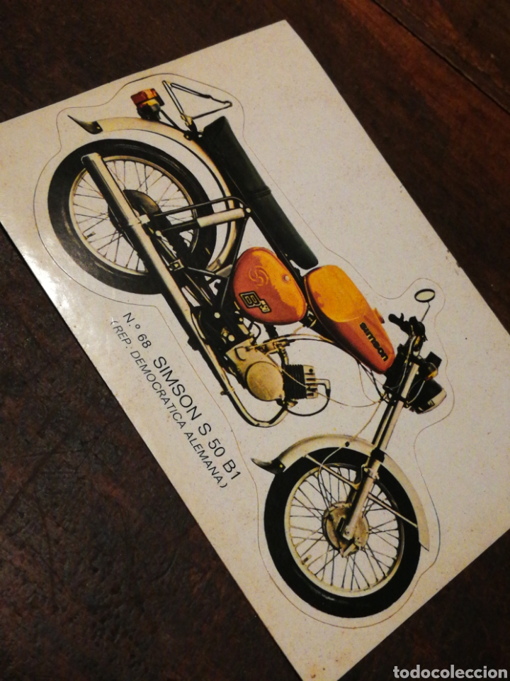 Collectionnisme Cartes &agrave; collectionner massicot&eacute;es anciennes: CROMO TROQUELADO MOTO SIMPSON S50 B1 (REP. DEMOCRATICA ALEMANA)- BRUGUERA, N&deg;68.