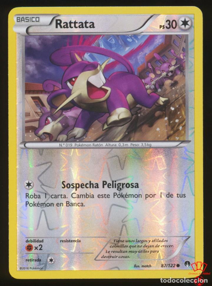 Collectionnisme Cartes &agrave; collectionner massicot&eacute;es anciennes: #87/122. RATTATA (Reverse Holo) - XY Turbo Limite (BREAKpoint) - Pokemon Trading Card/Carta