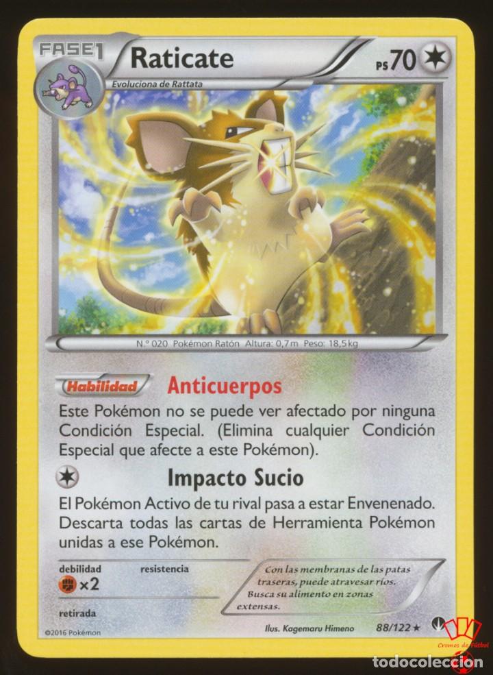 Collectionnisme Cartes &agrave; collectionner massicot&eacute;es anciennes: #88/122. RATICATE (Rara) - XY Turbo Limite (BREAKpoint) - Pokemon Trading Card/Carta