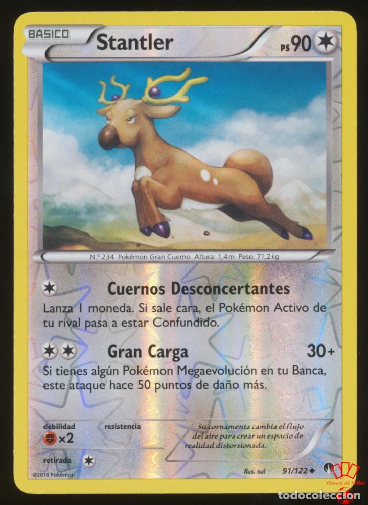 Collectionnisme Cartes &agrave; collectionner massicot&eacute;es anciennes: #91/122. STANTLER (Reverse Holo) - XY Turbo Limite (BREAKpoint) - Pokemon Trading Card/Carta
