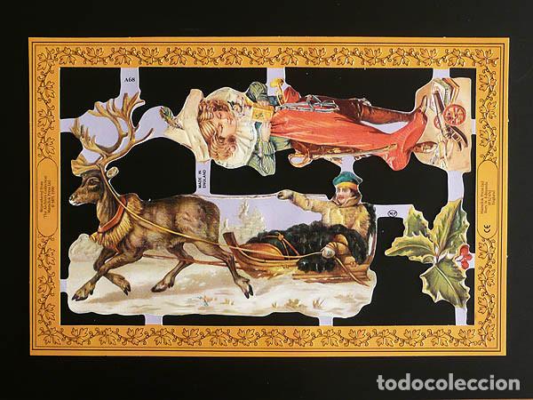 Collectable Antique Stamped Cards: ZPR. LAMINA DE CROMOS TROQUELADOS SERIE ORO MLP - A68 - ESCENA NAVIDE&Ntilde;A