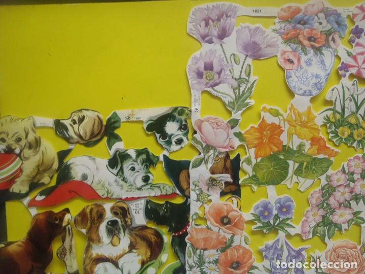 Collectionnisme Cartes &agrave; collectionner massicot&eacute;es anciennes: CROMOS PARA PICAR -PERRITOS Y FLORES - LOTE DE 2 HOJAS - 1993
