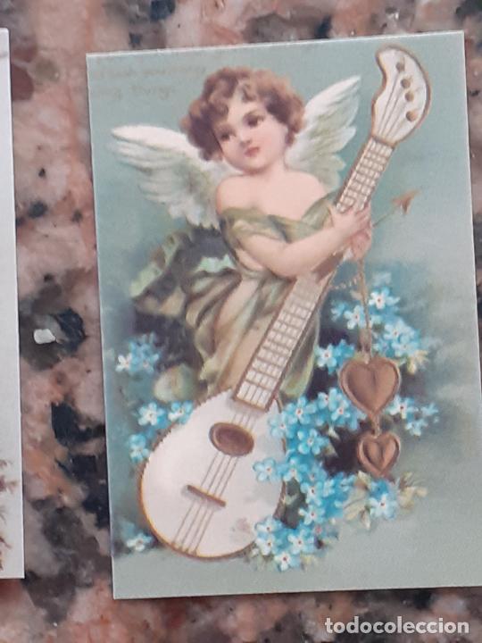 Collectionnisme Cartes &agrave; collectionner massicot&eacute;es anciennes: angeles angel cupido querubines cromo vintage laminita de unos 2 x 3 cms como los cromos de anta&ntilde;o