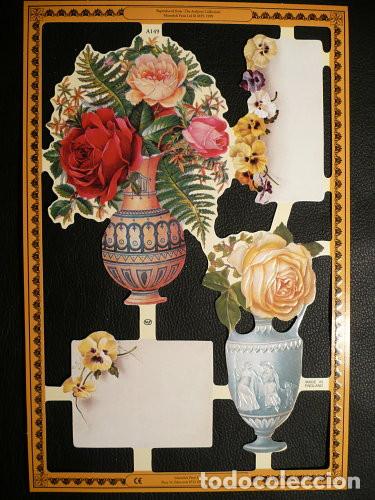 Collectable Antique Stamped Cards: ZPR. LAMINA DE CROMOS TROQUELADOS SERIE ORO MLP - A149 - ADORNOS Y NOTAS FLORALES