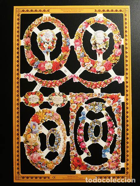 Collectable Antique Stamped Cards: ZPR. LAMINA DE CROMOS TROQUELADOS SERIE ORO MLP - A157 - ADORNOS FLORALES