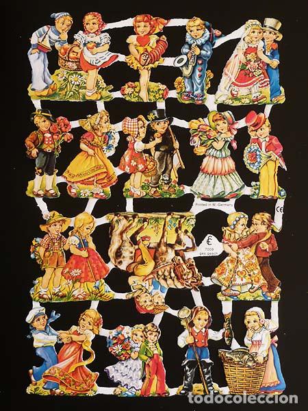 Colecionismo Cromos recortados antigos: ZPR. LAMINA DE CROMOS TROQUELADOS CON BRILLO Y RELIEVE EF - 7009 - PAREJAS