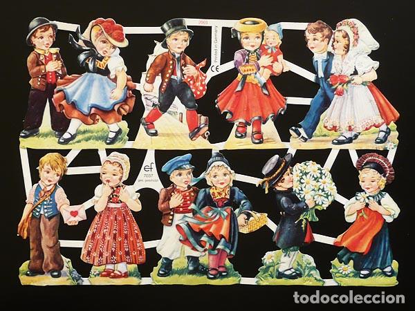 Collectionnisme Cartes &agrave; collectionner massicot&eacute;es anciennes: ZPR. LAMINA DE CROMOS TROQUELADOS CON BRILLO Y RELIEVE EF - 7037 - PAREJAS