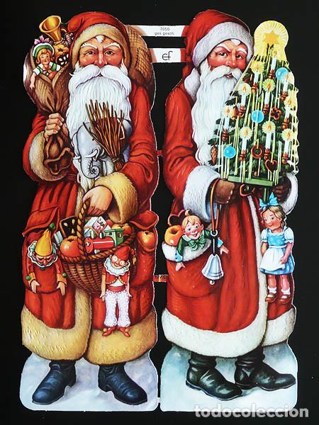 Coleccionismo Cromos troquelados antiguos: ZPR. LAMINA DE CROMOS TROQUELADOS CON BRILLO Y RELIEVE EF - 7050 - PAPA NOEL