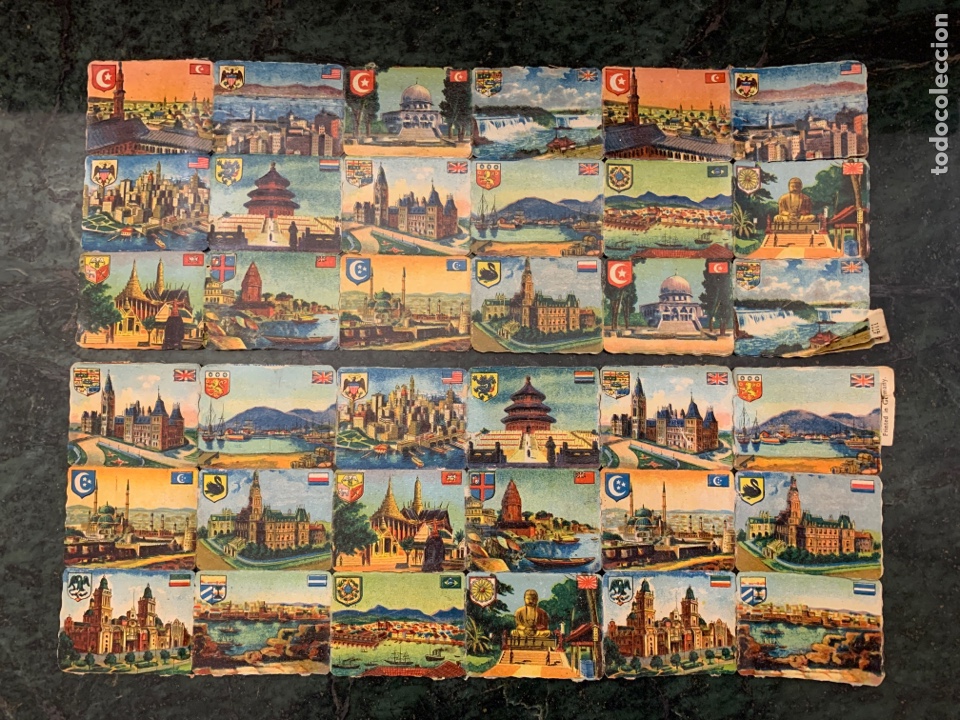Colecionismo Cromos recortados antigos: TIRA DE 36 CROMOS ALEMANES TROQUELADOS PA&Iacute;SES REF 4771, SIN USAR, A&Ntilde;OS 30-40?