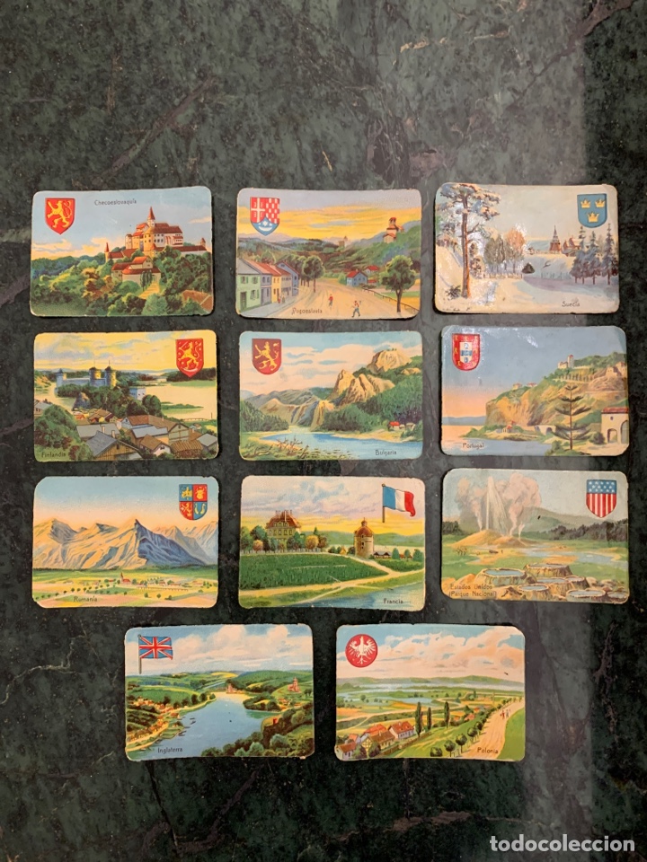 Colecionismo Cromos recortados antigos: 11 CROMOS TROQUELADOS A&Ntilde;OS 30-40?, PA&Iacute;SES
