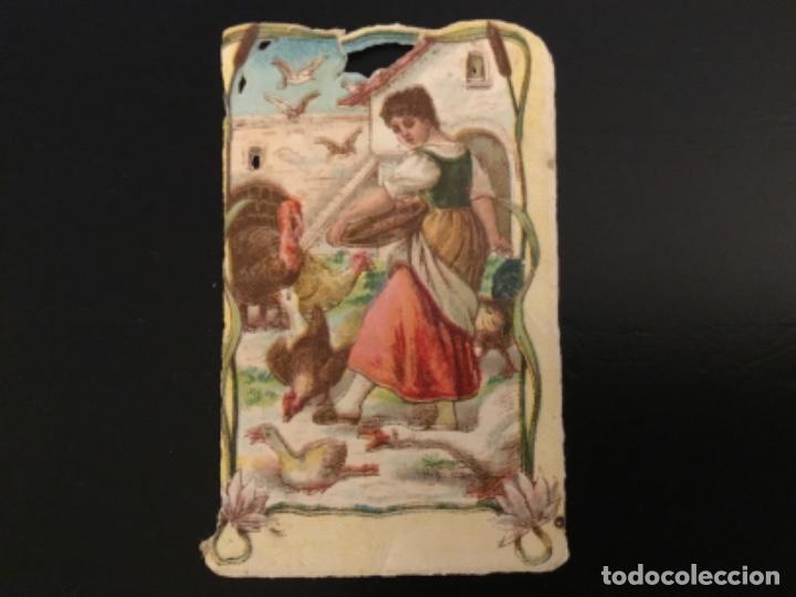 Collectionnisme Cartes &agrave; collectionner massicot&eacute;es anciennes: Cromo antiguo troquelado relieve Litografiado barnizado publicidad Juncosa
