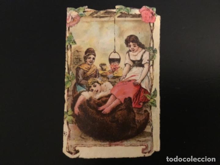 Collectionnisme Cartes &agrave; collectionner massicot&eacute;es anciennes: Cromo antiguo troquelado relieve Litografiado barnizado publicidad Juncosa