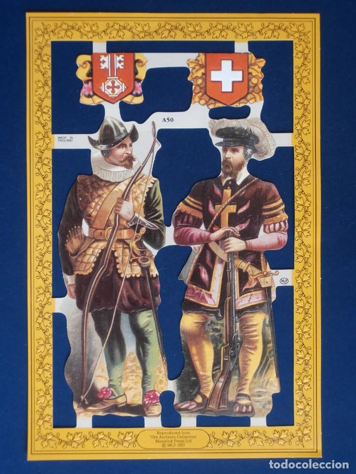 Coleccionismo Cromos troquelados antiguos: LAMINA CROMOS TROQUELADOS MLP- A50.SOLDADOS. RELIEVE Y BRILLO