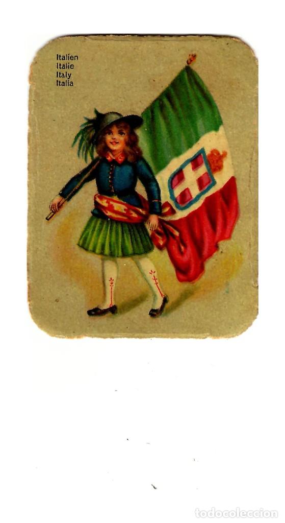 Coleccionismo Cromos troquelados antiguos: Italia - Traje T&iacute;pico + Bandera - Cromo a&ntilde;os 30 - 57x41 - Ligeramente troquelado