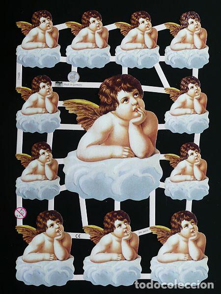 Coleccionismo Cromos troquelados antiguos: ZPR. LAMINA DE CROMOS TROQUELADOS CON BRILLO Y RELIEVE EF - 7158 - QUERUBINES