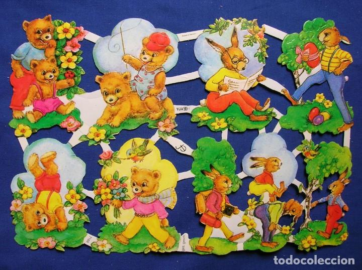 Coleccionismo Cromos troquelados antiguos: LAMINA CROMOS TROQUELADOS EF- 7168.ANIMALITOS. RELIEVE Y BRILLO