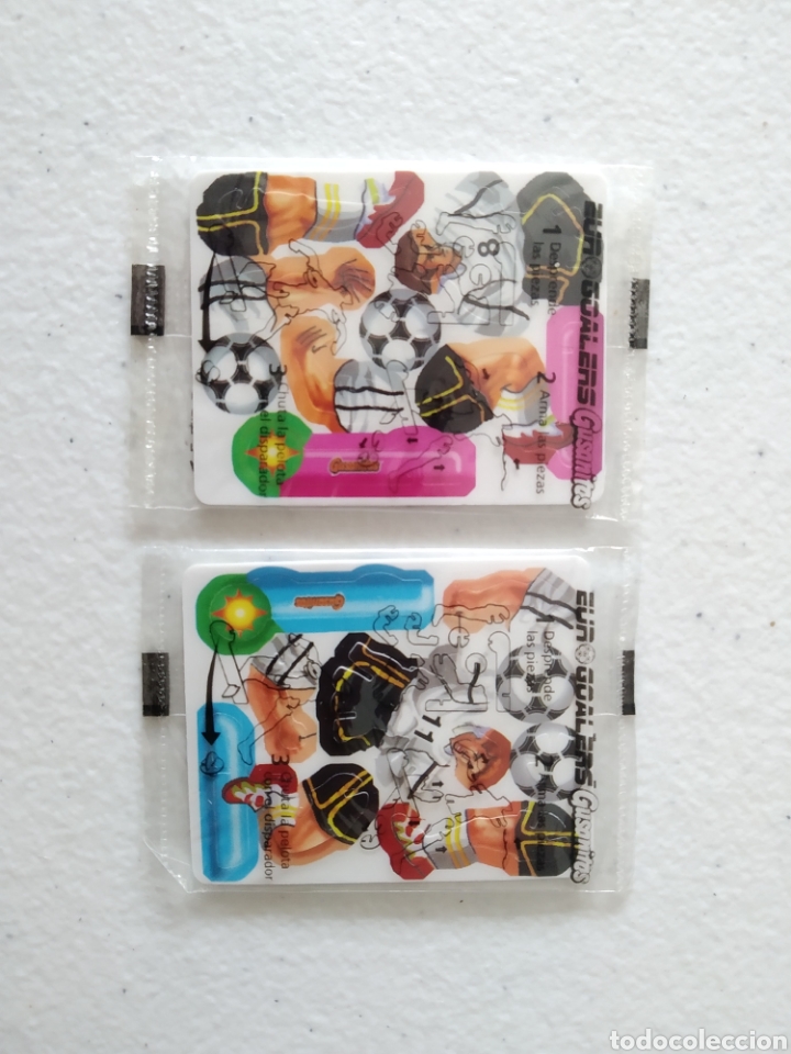 Collectable Antique Stamped Cards: Cromos troquelados montables - Eurogoalers - Risi Gusanitos