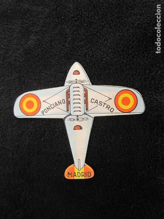 Collectable Antique Stamped Cards: AVION-CARAMELOS PONCIANO CASTRO-MADRID-CROMO TROQUELADO-VER FOTOS-(77.995)