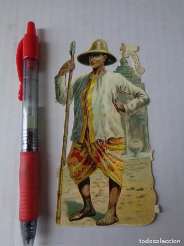 Sammeln alte gestanzte Sammelbilder: PRECIOSO CROMO TROQUELADO ANTIGUO ** SIGLO S. XIX ** ORIGINAL **SOLDADO BIRMANO ** BURMESE STATE