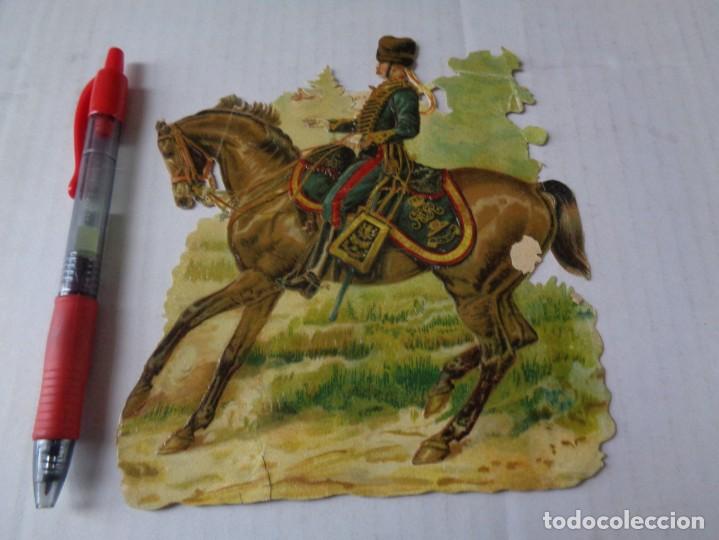 Sammeln alte gestanzte Sammelbilder: PRECIOSO CROMO TROQUELADO ANTIGUO ** SIGLO S. XIX ** ORIGINAL ** SOLDADO HUSAR ESPA&Ntilde;OL **
