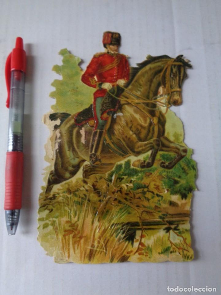 Sammeln alte gestanzte Sammelbilder: PRECIOSO CROMO TROQUELADO ANTIGUO ** SIGLO S. XIX ** ORIGINAL ** SOLDADO HUSAR ESPA&Ntilde;OL **