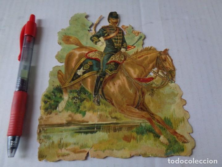 Sammeln alte gestanzte Sammelbilder: PRECIOSO CROMO TROQUELADO ANTIGUO ** SIGLO S. XIX ** ORIGINAL ** SOLDADO HUSAR ESPA&Ntilde;OL **