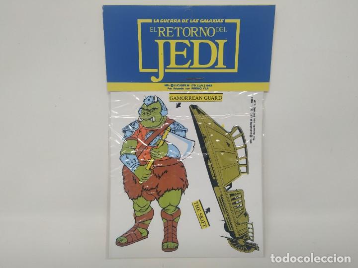 Coleccionismo Cromos troquelados antiguos: Star Wars. Retorno Jedi. Guardia Gamorreano. Pegatina Promo VIP 1983
