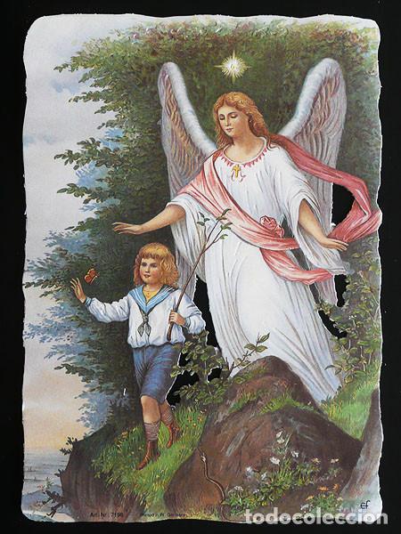Coleccionismo Cromos troquelados antiguos: ZPR. LAMINA DE CROMOS TROQUELADOS CON BRILLO Y RELIEVE EF - 7198 - ANGEL DE LA GUARDA