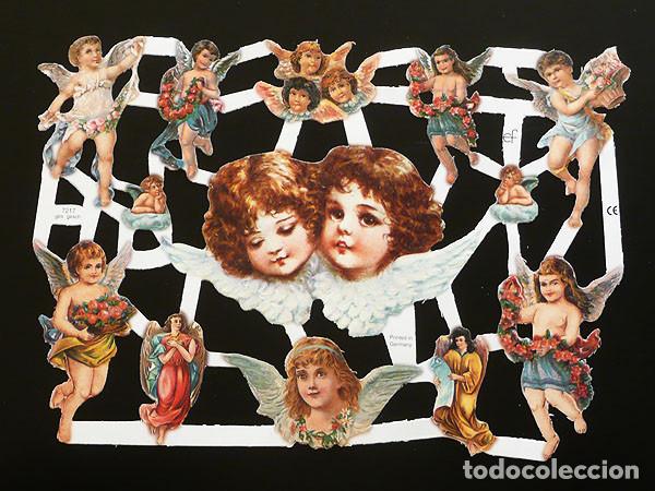 Coleccionismo Cromos troquelados antiguos: ZPR. LAMINA DE CROMOS TROQUELADOS CON BRILLO Y RELIEVE EF - 7217 - ANGELES