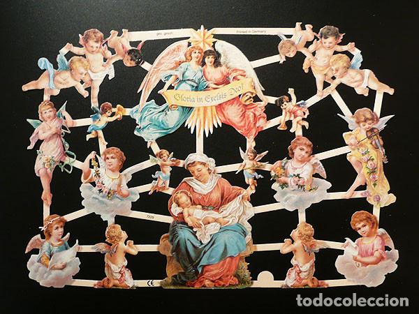 Coleccionismo Cromos troquelados antiguos: ZPR. LAMINA DE CROMOS TROQUELADOS CON BRILLO Y RELIEVE EF - 7229 - &Aacute;NGELES, MAR&Iacute;A Y JES&Uacute;S