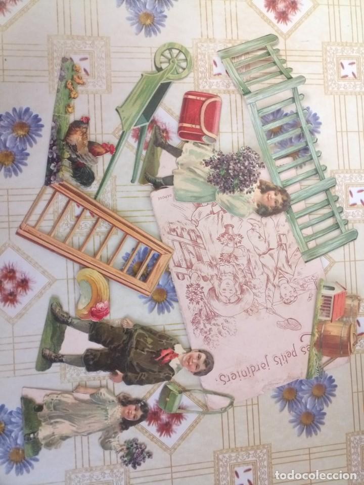 Sammeln alte gestanzte Sammelbilder: Carpeta muy antigua cromos troquelados jardiner&iacute;a