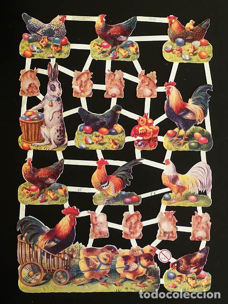 Sammeln alte gestanzte Sammelbilder: ZPR. LAMINA DE CROMOS TROQUELADOS CON BRILLO Y RELIEVE EF - 7240 - ESCENAS DE PASCUA
