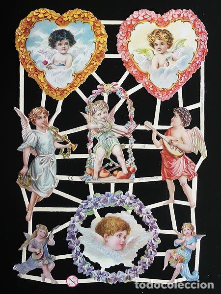 Coleccionismo Cromos troquelados antiguos: ZPR. LAMINA DE CROMOS TROQUELADOS CON BRILLO Y RELIEVE EF - 7269 - ANGELES