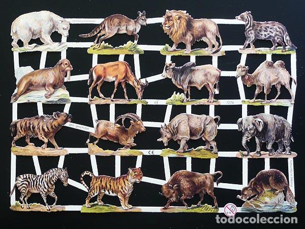 Coleccionismo Cromos troquelados antiguos: ZPR. LAMINA DE CROMOS TROQUELADOS CON BRILLO Y RELIEVE EF - 7276 - ANIMALES SALVAJES I